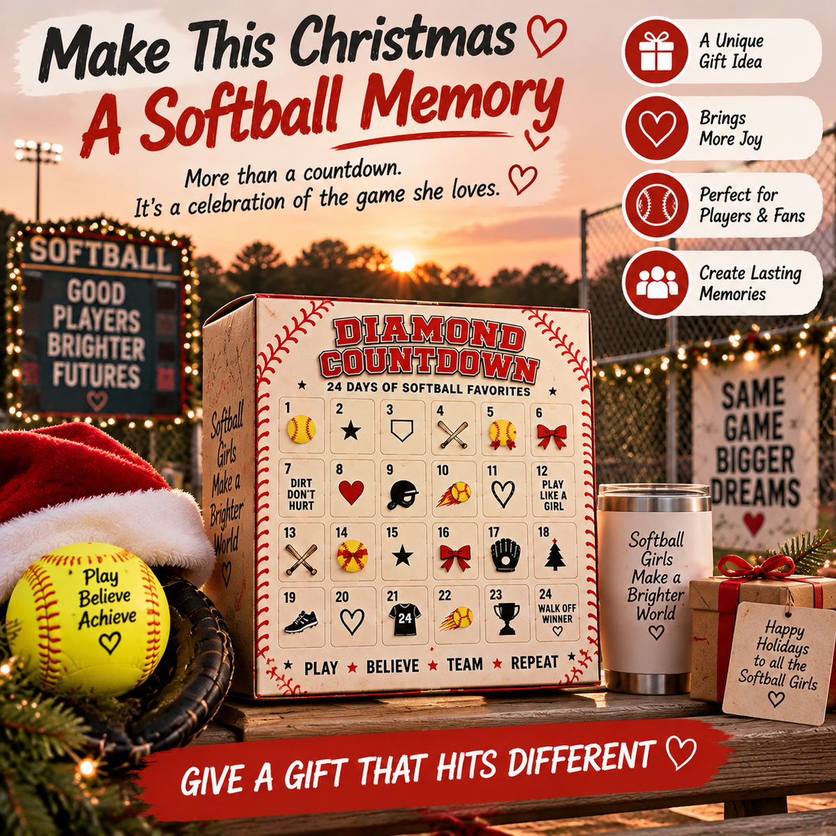 🥎 Softball Advent Calendar 2026 | 24 Days of Christmas Surprises | The Perfect Gift for Softball Players 🎄