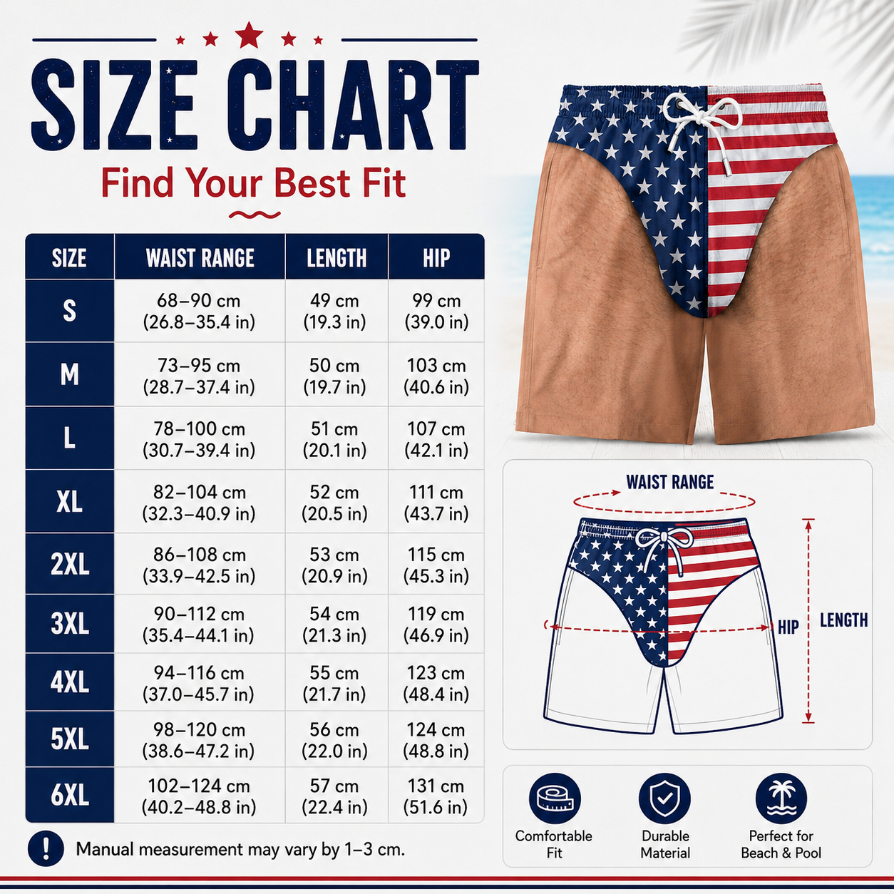 ⚡Men’s Funny Gag Gift Beach Shorts