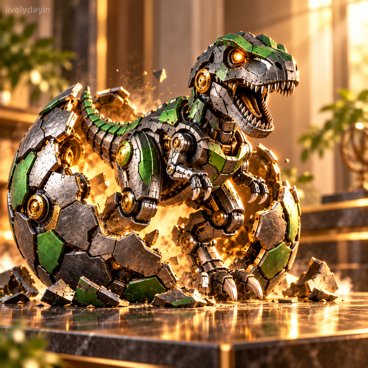 🦖Mechanical T-Rex Egg|🟢From Mysterious Egg to Mighty Robotic Dinosaur