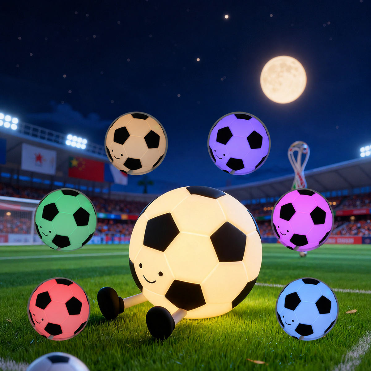 โฝ Rechargeable Soccer Night Light โ Tap-Control Bedside Glow