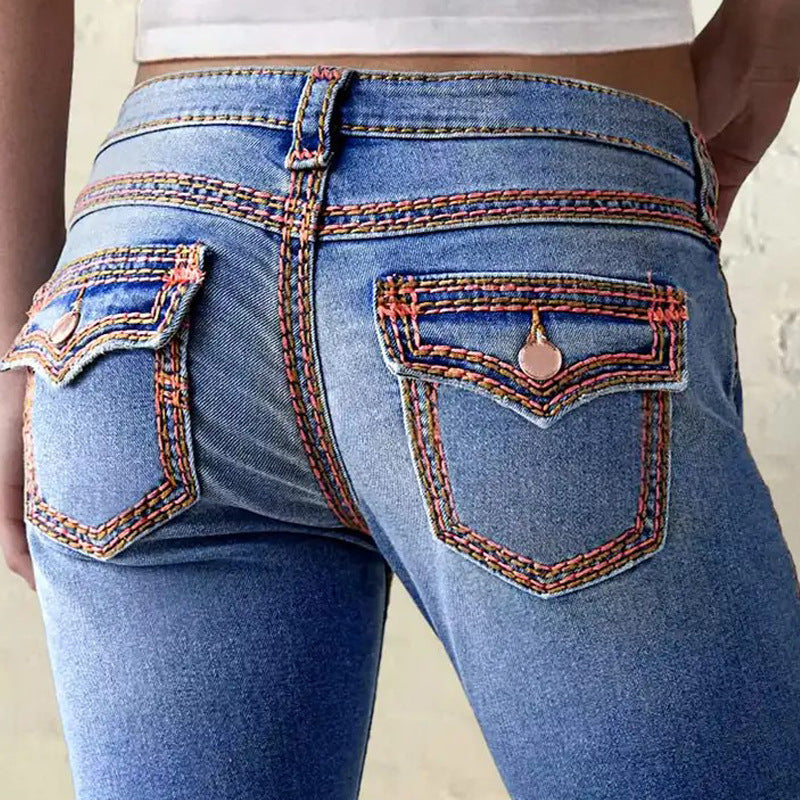 Women’s Vintage Wash Mid-Rise Flare Jeans
