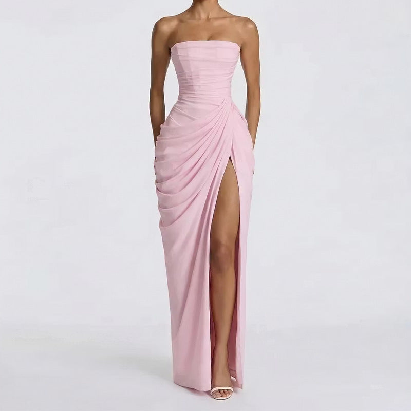 Women’s Off-Shoulder Backless Slit Evening Dress