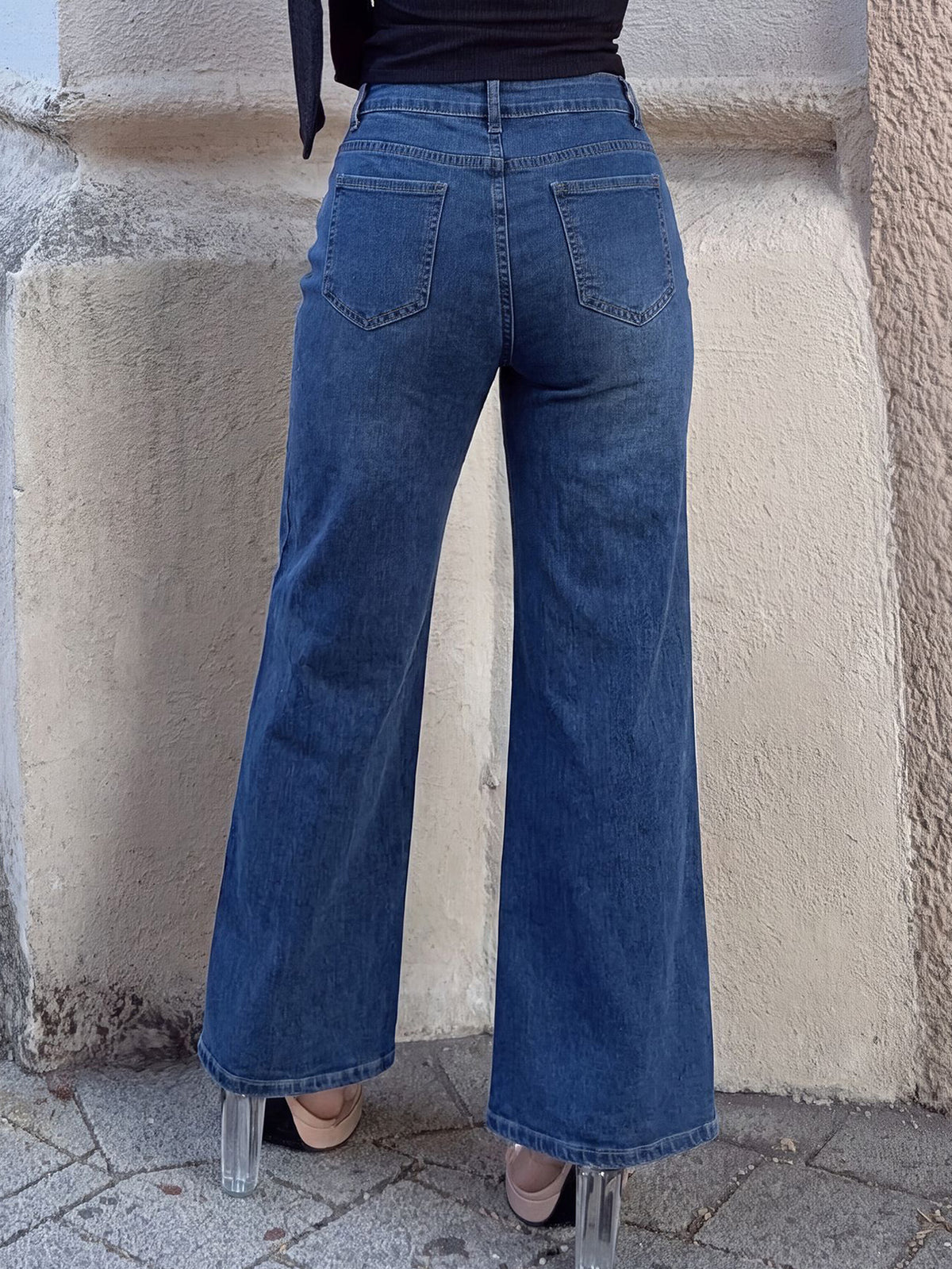 High-Waisted Flare Stretch Jeans