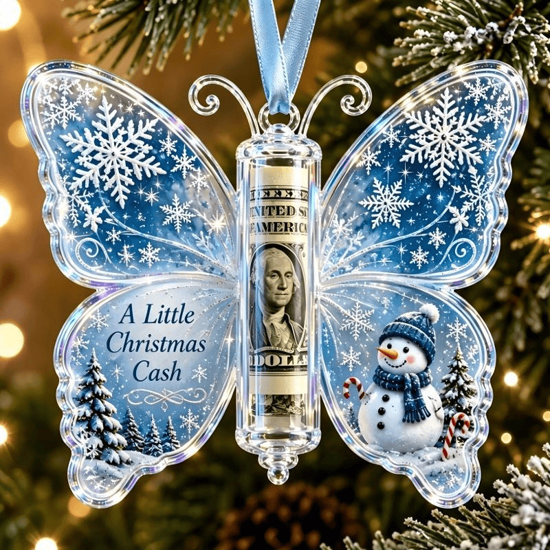 ✨ Butterfly Christmas Cash Ornament – Holiday Money Gift Holder