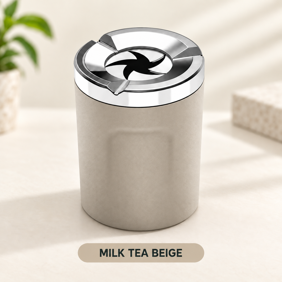 🚬Rotating-Lid Car Ashtray with Ceramic Liner – Cup Holder Design🧱