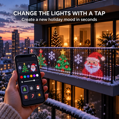 🎄 Smart Animated Pixel Lights | Dynamic Christmas Lighting for Indoor & Outdoor Décor ✨