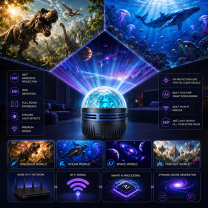 🌌 360° Galaxy Star Projector – Transform Your Room Into a Dreamy Universe ✨