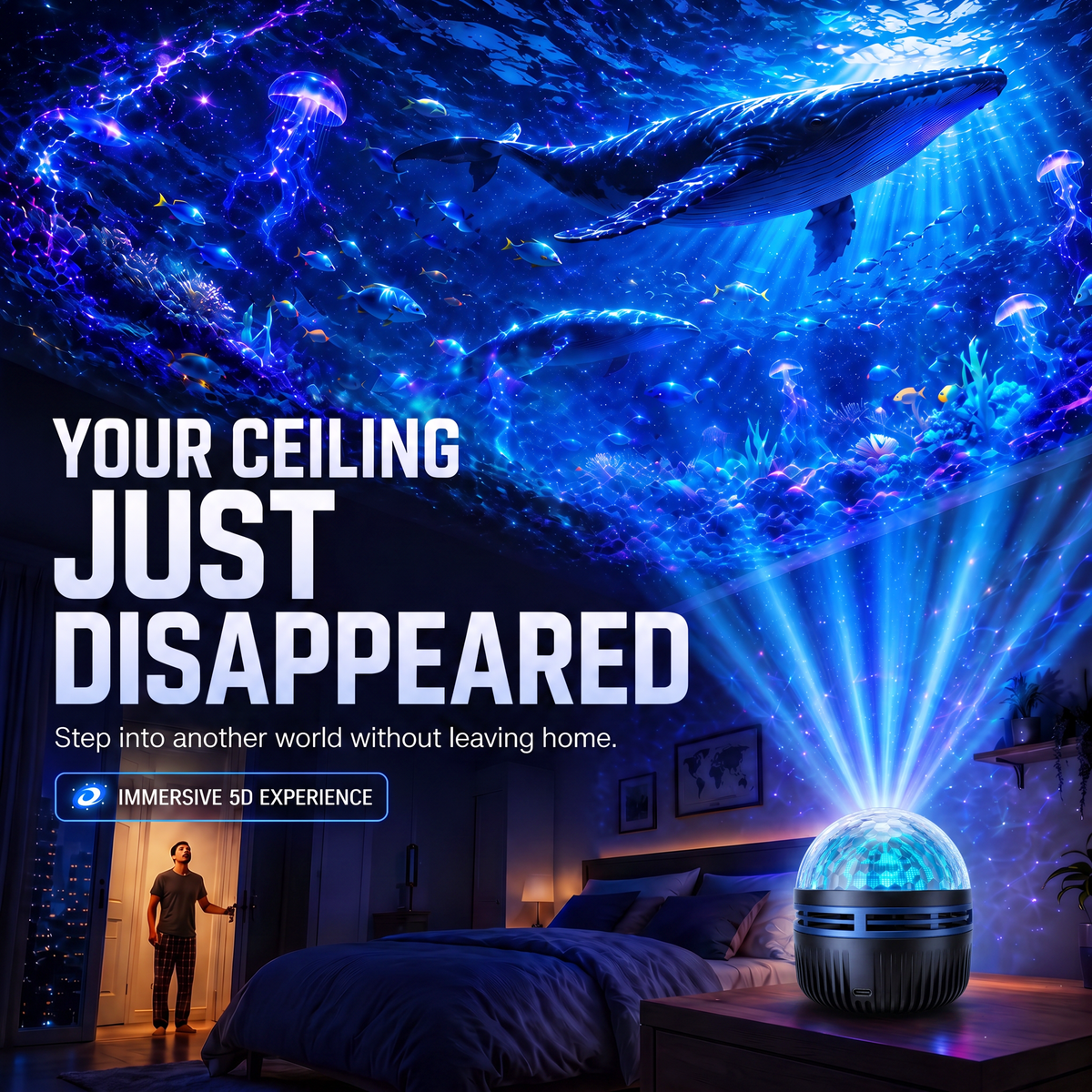 🌌 360° Galaxy Star Projector – Transform Your Room Into a Dreamy Universe ✨