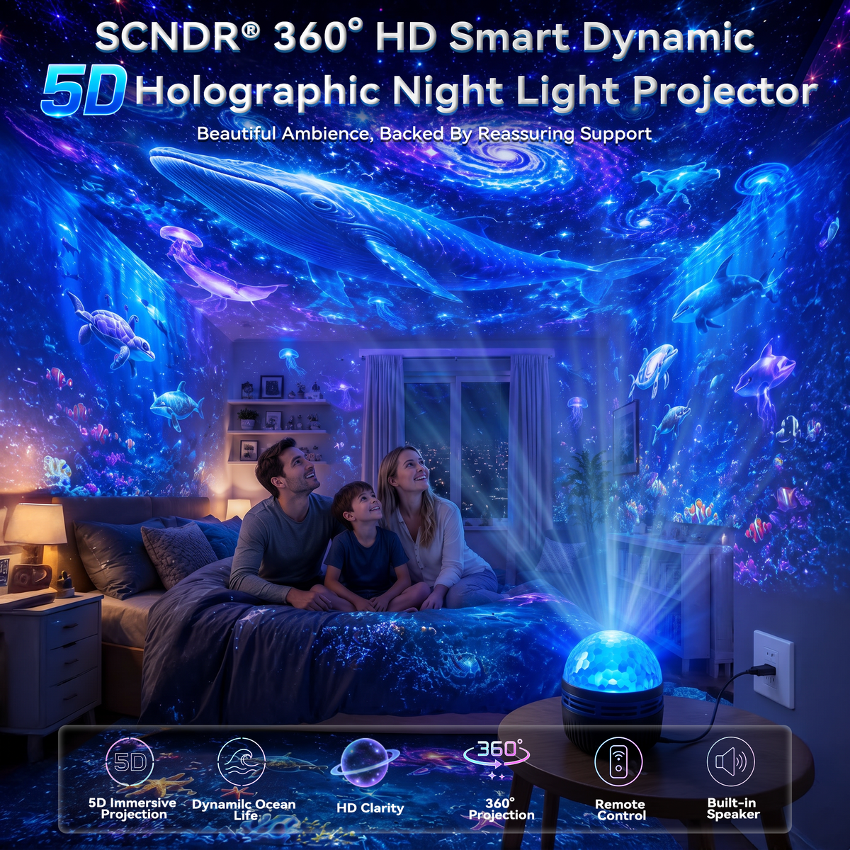 🌌 360° Galaxy Star Projector – Transform Your Room Into a Dreamy Universe ✨