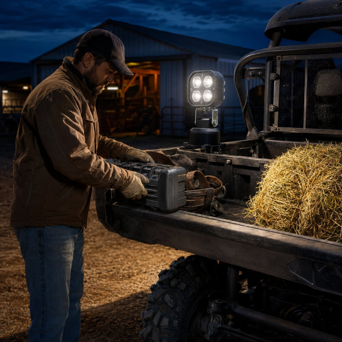 💡 Ultra-Bright 4-LED Off-Road Spotlight – Illuminate the Dark! ⚡