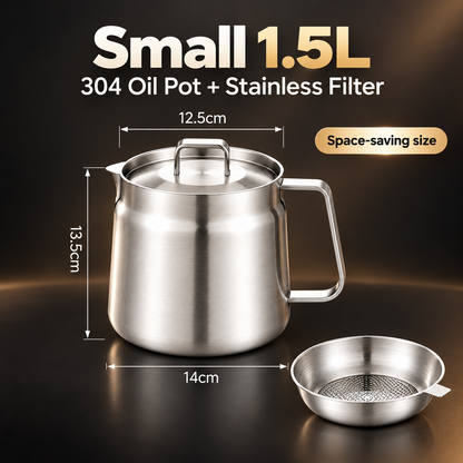 🍟🔥 3-in-1 Stainless Steel Fryer Pot – Fry, Strain & Store Oil with Ease! ✨👨‍🍳