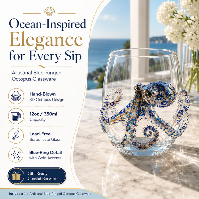 🔥Last Day 49% OFF-🌊Artisanal Blue Ringed Octopus Glassware