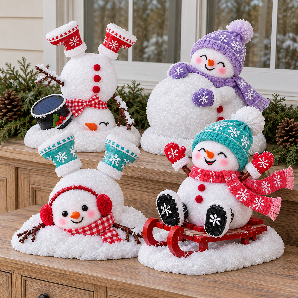 ☃️✨ Light-Up Christmas Snowman Decorations – 4 Adorable Styles to Brighten Your Holiday Garden! 🎄