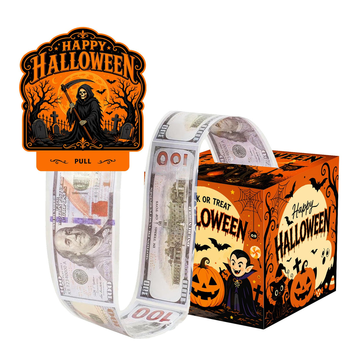 👻Trick or Treat Pull Box – Halloween Cash & Gift Surprise