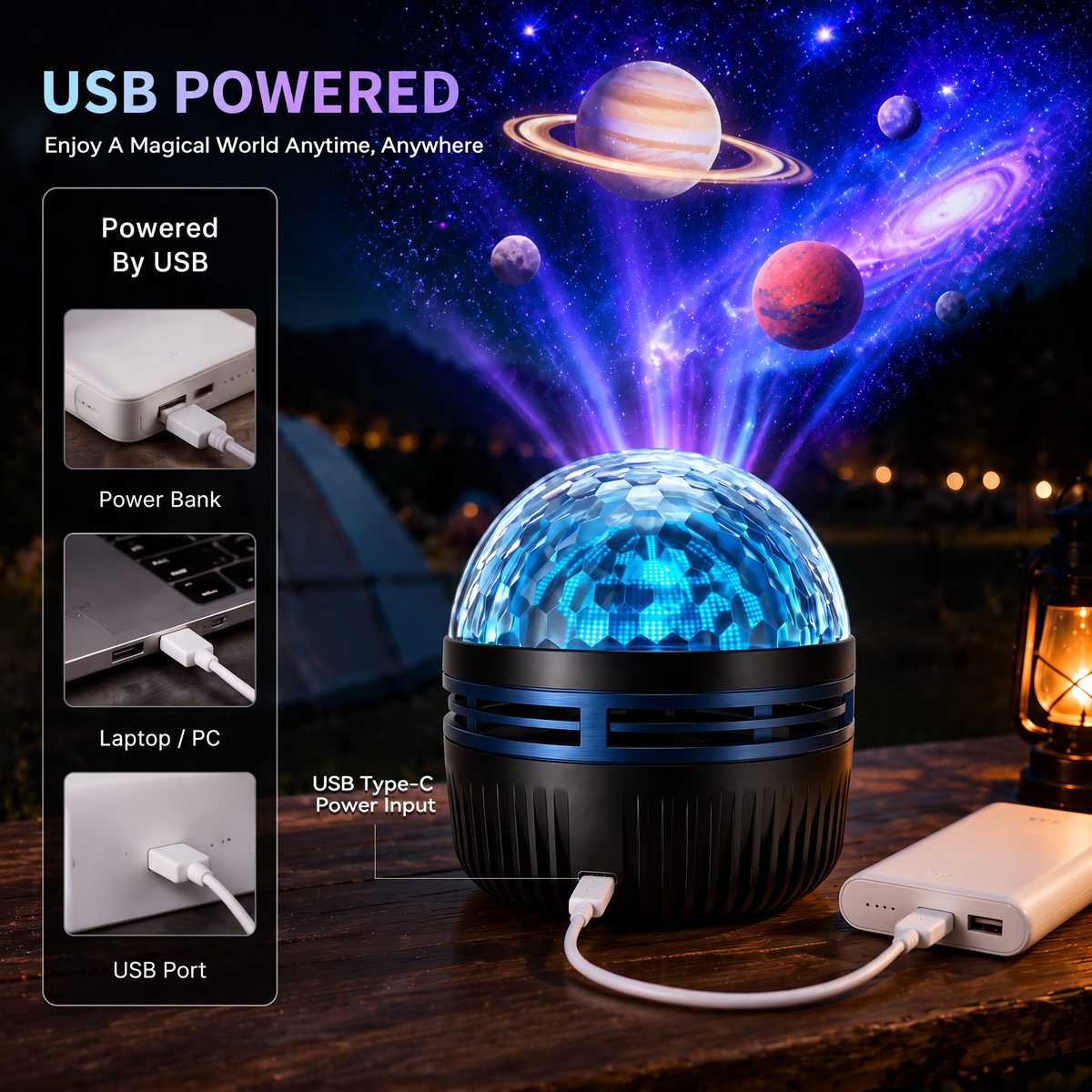 🌌 360° Galaxy Star Projector – Transform Your Room Into a Dreamy Universe ✨