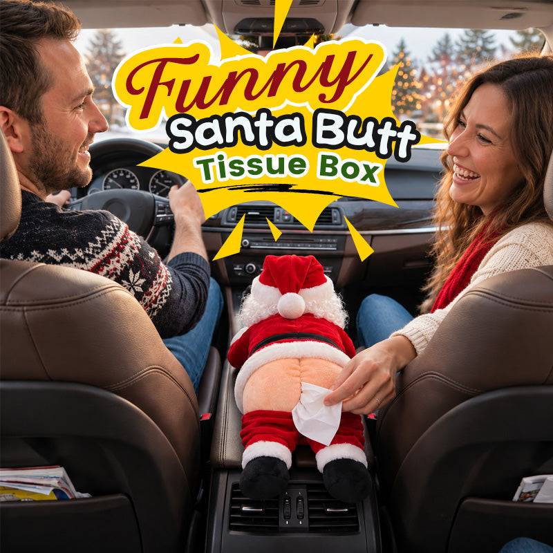 🎅 Funny Santa Butt Tissue Box | Cute Christmas Tissue Holder Decor for Home Bathroom