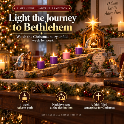 ✝️ Journey to Bethlehem – 4-Week Light-Up Nativity Advent Countdown