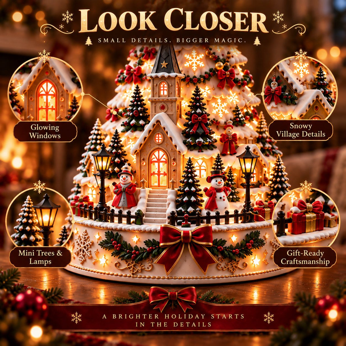 ⏳ Last day to save 49% –🎅 MerryRealm Christmas Village Lightscape Tree