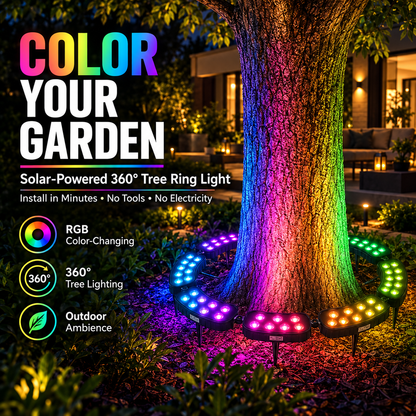 🏳️‍🌈 One Tree. Endless Colors. – Solar RGB Landscape Ring Light