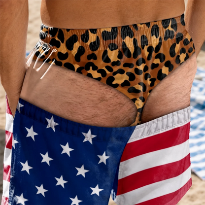 🔥Funny Patriotic Wide Load Swim Trunks for Men