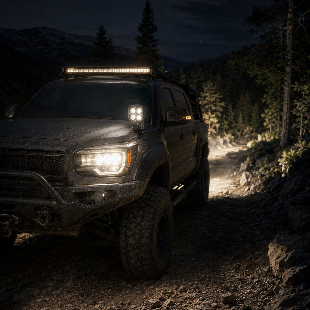 💡 Ultra-Bright 4-LED Off-Road Spotlight – Illuminate the Dark! ⚡