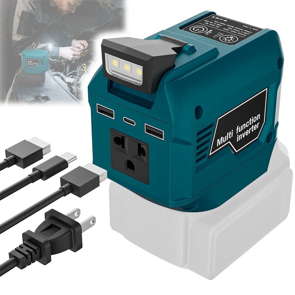🔋🔥250W Portable Power Inverter – Turn 18V–21V Tool Batteries Into 220V AC Power