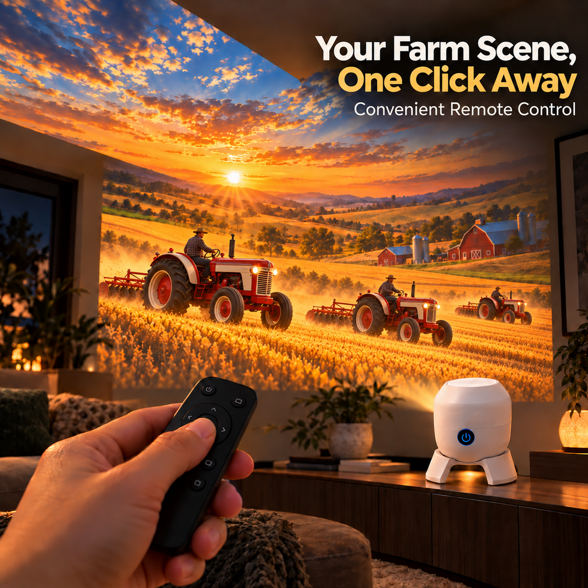 🚜 Tractor Adventure Room Projector | Farm Scenes for Walls & Ceilings
