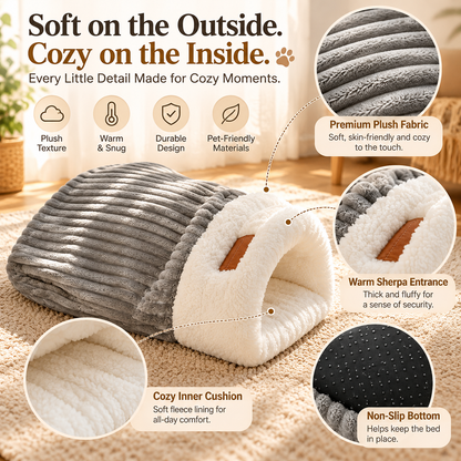 🐾☁️ Cozy Cave Dog Bed – A Soft & Snuggly Hideaway for Your Furry Friend! 🐶❤️