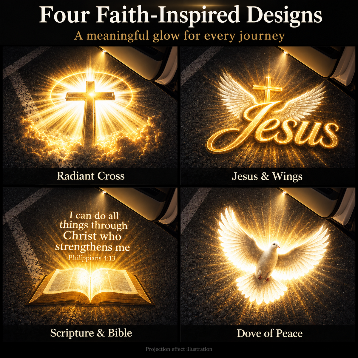 ✝️✨ Christian Car Door Projector Light – Illuminate Every Drive with Faith! 🚗🙏