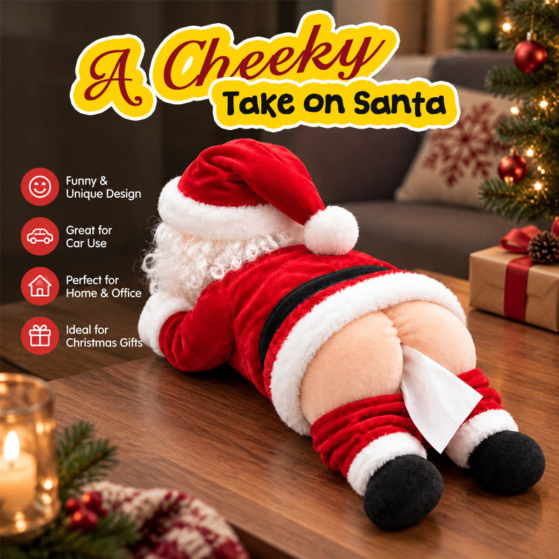 🎅 Funny Santa Butt Tissue Box | Cute Christmas Tissue Holder Decor for Home Bathroom