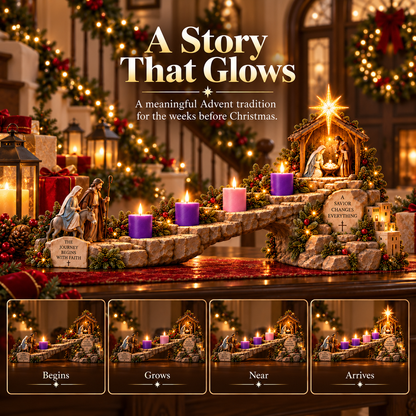 ✝️ Journey to Bethlehem – 4-Week Light-Up Nativity Advent Countdown