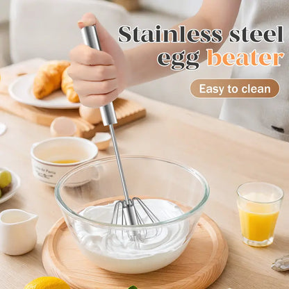 🥄 Semi-Automatic Push Whisk – Stainless Steel Hand Mixer