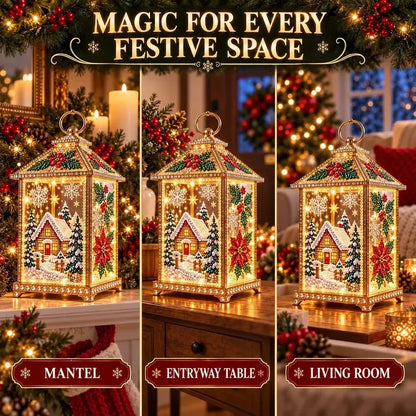 🎄 DIY Light-Up Christmas Diamond Art Lantern Kit – Create Your Own Magical Holiday Glow ✨