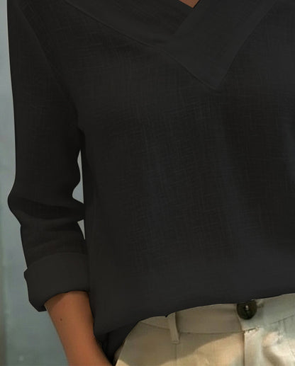 Stylish V-Neck Off-The-Shoulder Top