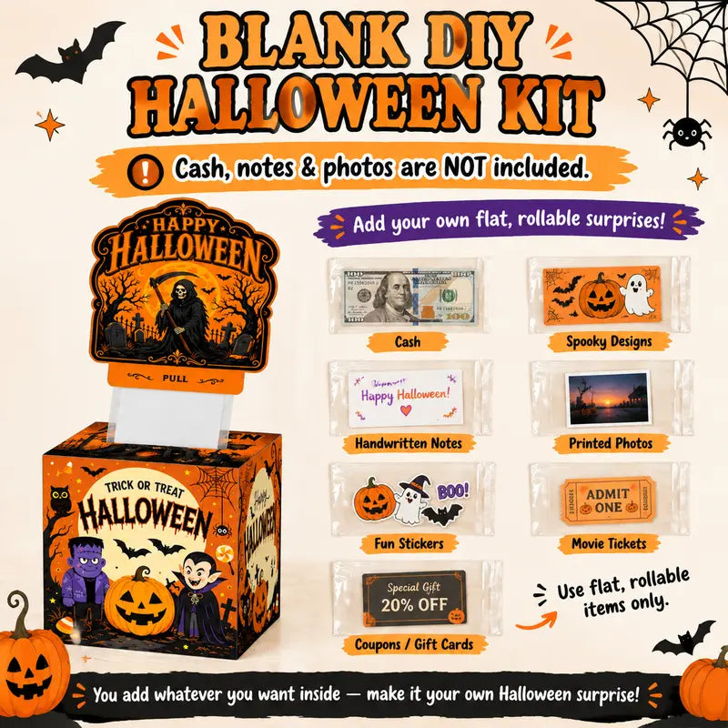 👻Trick or Treat Pull Box – Halloween Cash & Gift Surprise