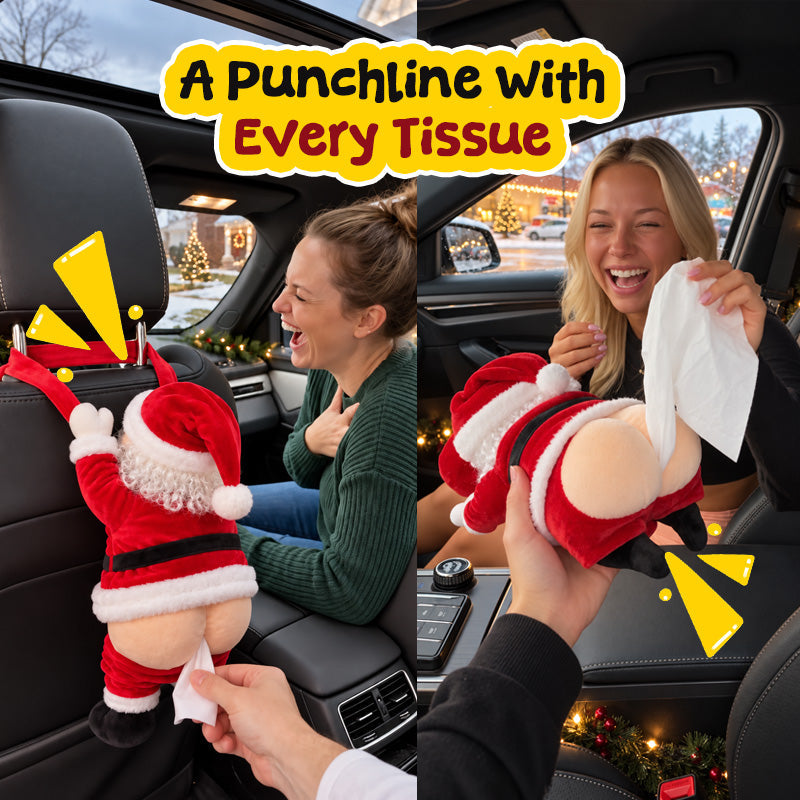 🎅 Funny Santa Butt Tissue Box | Cute Christmas Tissue Holder Decor for Home Bathroom