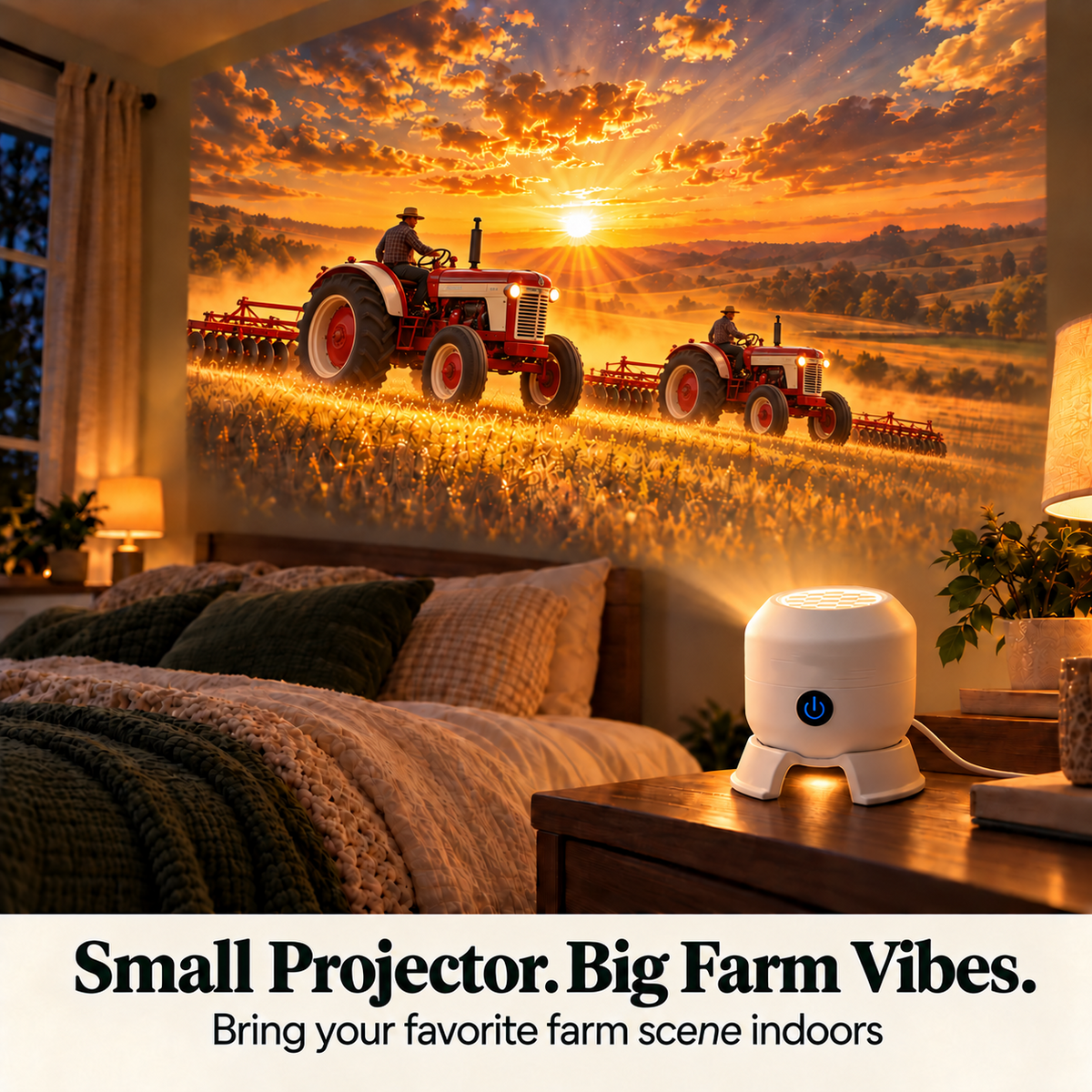 🚜 Tractor Adventure Room Projector | Farm Scenes for Walls & Ceilings