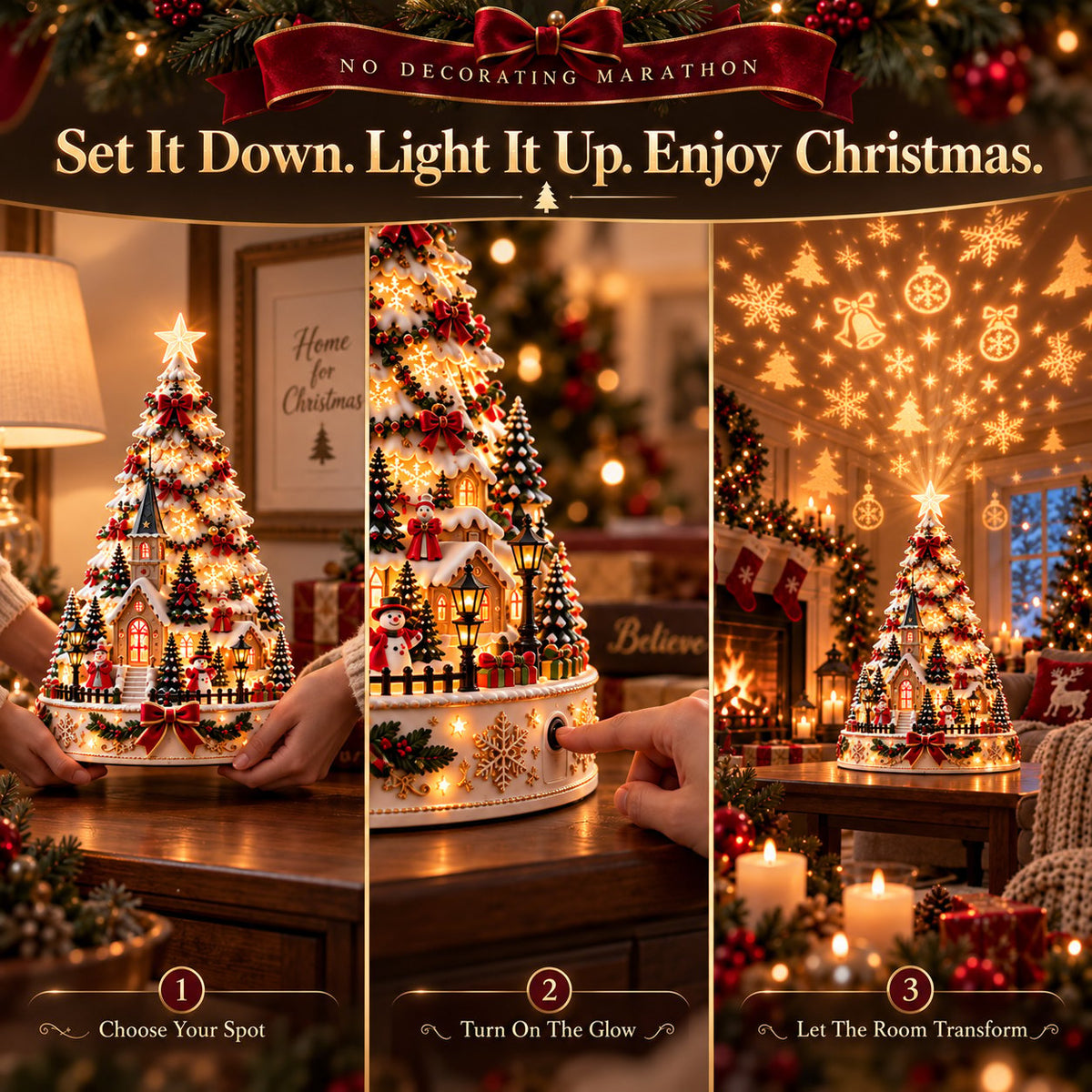⏳ Last day to save 49% –🎅 MerryRealm Christmas Village Lightscape Tree