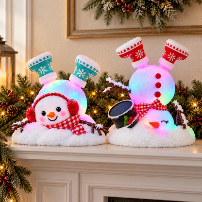 ☃️✨ Light-Up Christmas Snowman Decorations – 4 Adorable Styles to Brighten Your Holiday Garden! 🎄