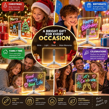 ✨ Reusable Acrylic LED Message Board – Write, Glow & Create