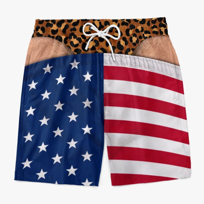 🔥Funny Patriotic Wide Load Swim Trunks for Men