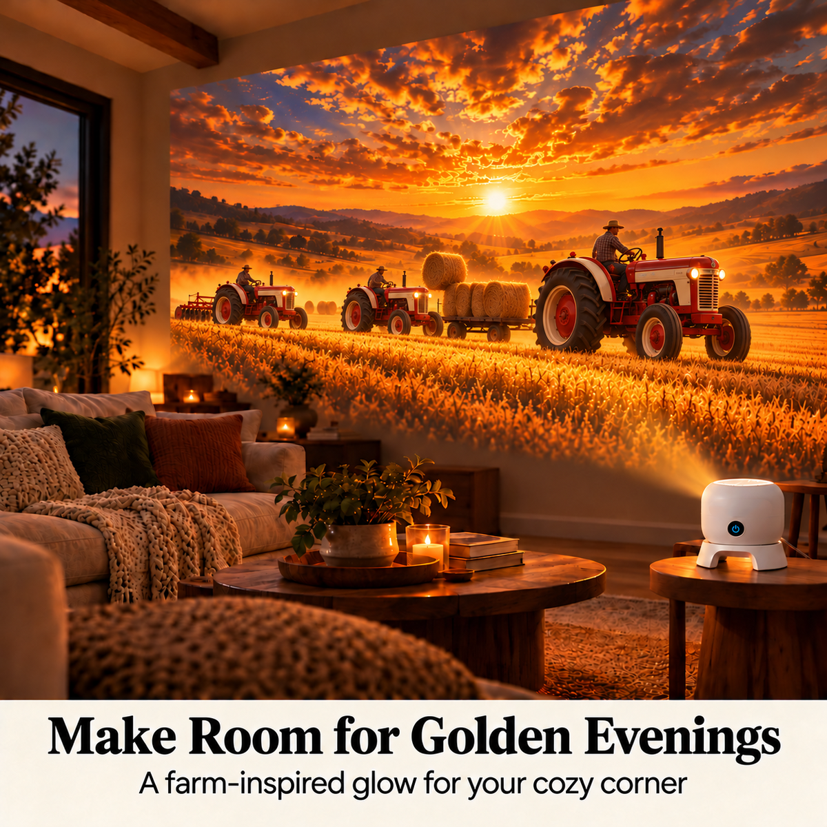 🚜 Tractor Adventure Room Projector | Farm Scenes for Walls & Ceilings