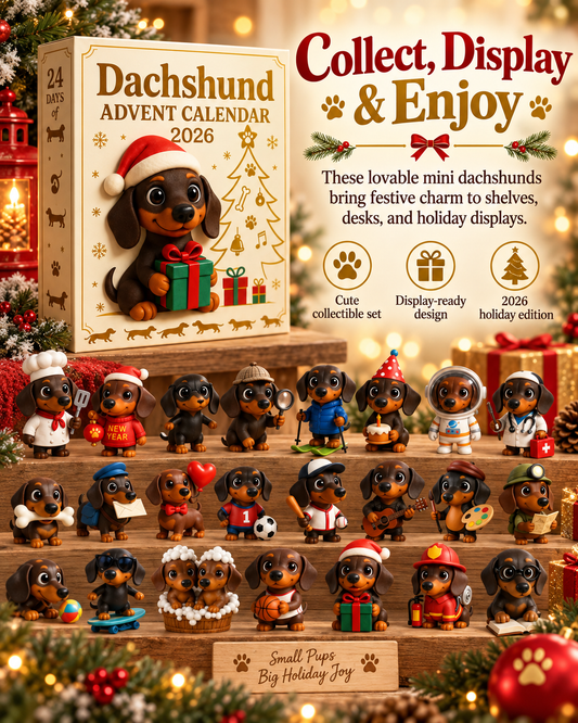 ⏰ Selling Fast!  Dachshund Advent Calendar 2026 | 24 3D Mini Figures