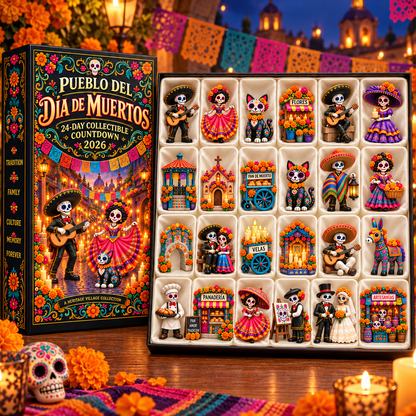 🕯️ 2026 Día de los Muertos Advent Calendar – 24 Miniature Village Collectibles