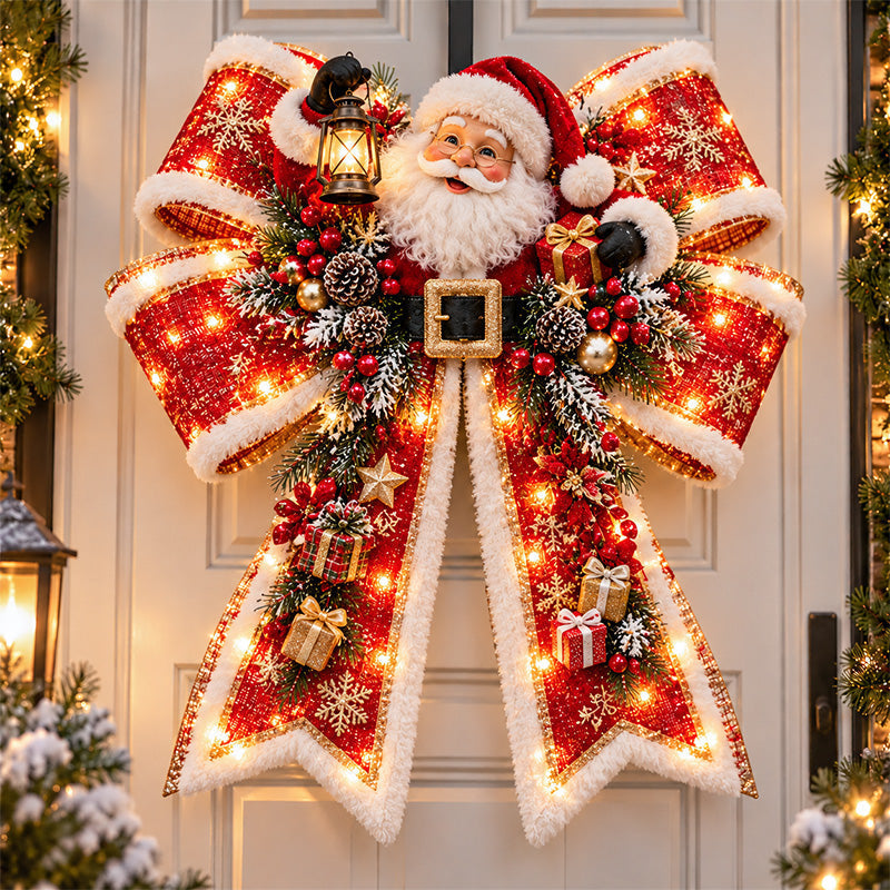 🎀✨ Giant Light-Up Christmas Bows – Oversized Holiday Door Decorations in 6 Festive Styles! 🎄