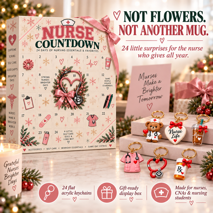 ❤️24-Day Nurse Appreciation Advent Calendar – 24 Nurse-Themed Keychains
