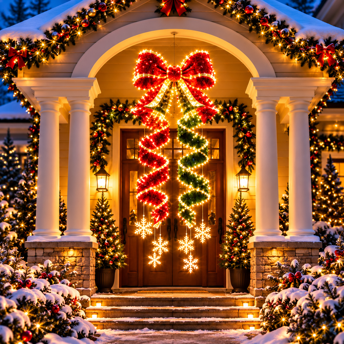 🎀⭐Giant Lighted Christmas Bow Hanging Decoration