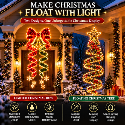 🎀⭐Giant Lighted Christmas Bow Hanging Decoration