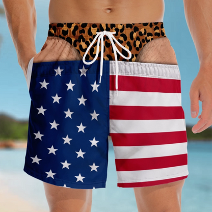🔥Funny Patriotic Wide Load Swim Trunks for Men