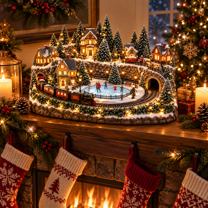 🚂LAST DAY 49% OFF ✨ Animated Holiday Train & Ice Rink Scene 🔥